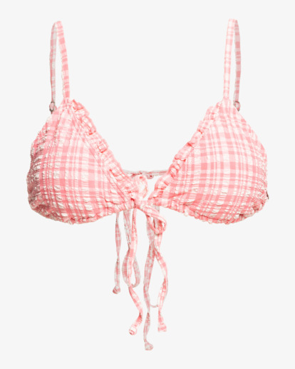 Pink Tide Ruched Slide Triangle Bikini Top For Women Billabong