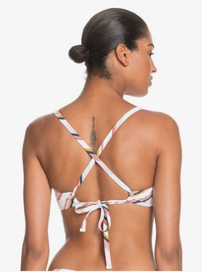 Printed Beach Classics Fixed Tri Bikini Top For Women Roxy