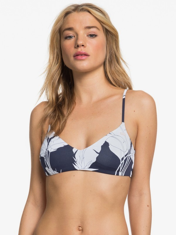 Printed Beach Classics Athletic Triangle Bikini Top For Women Roxy