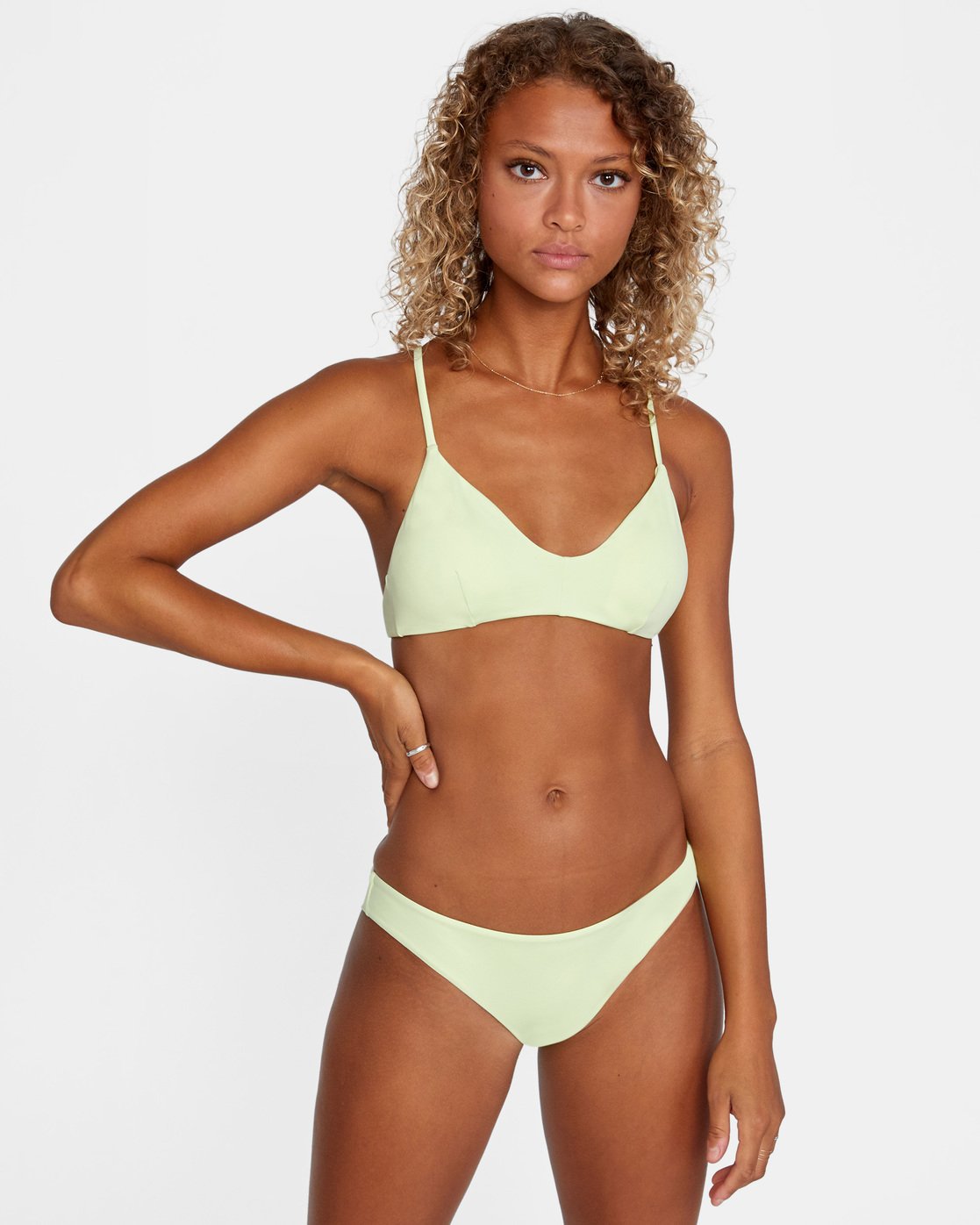 Solid Crossback Top De Bikini De Tejido Reciclado Para Mujer