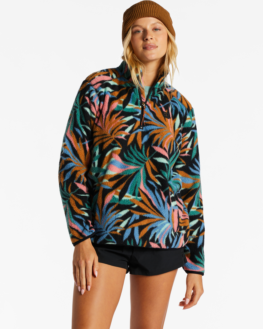 Billabong A/Div Boundary Mock 3 Half-Zip Pullover Sweatshirt for Women Blue