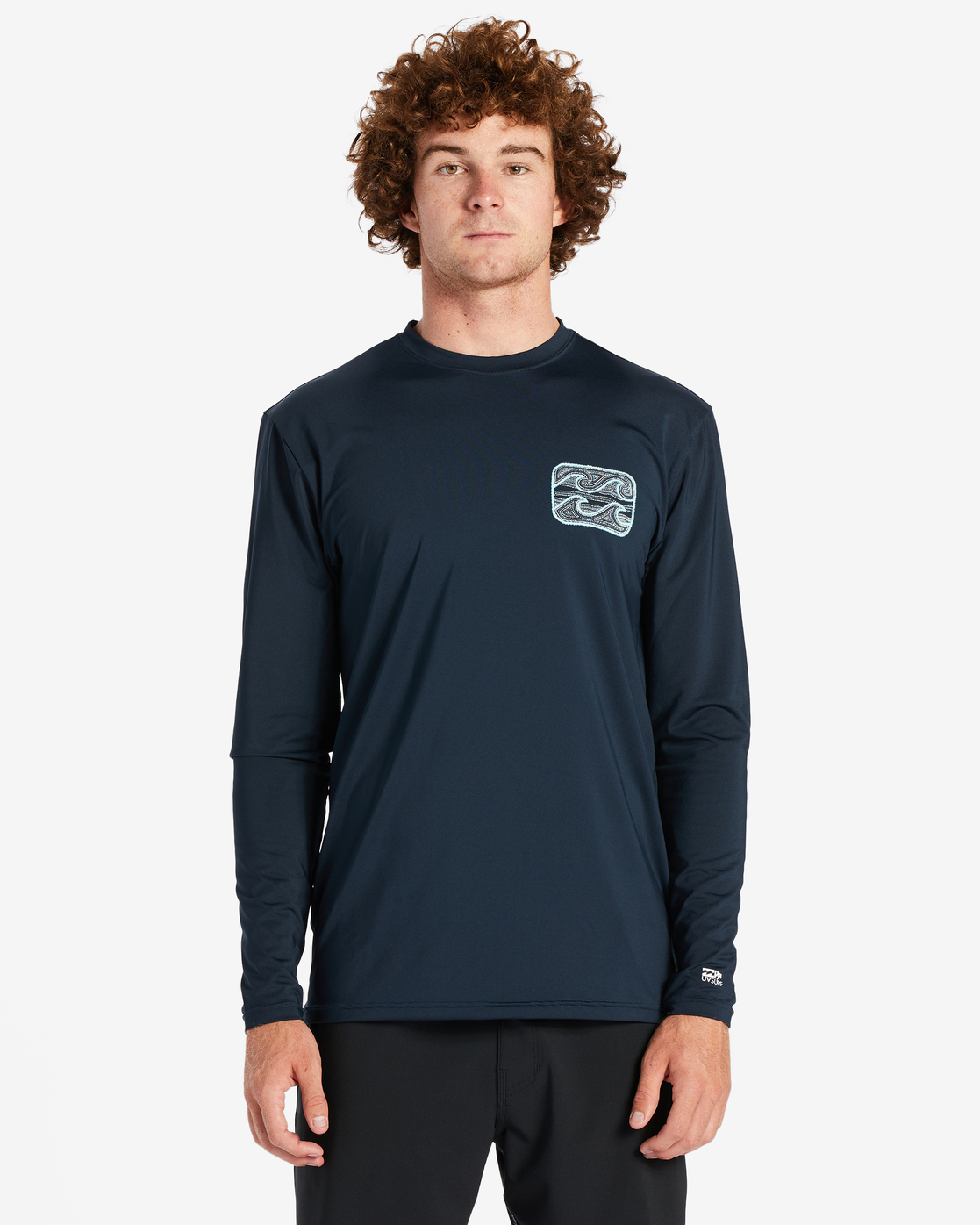Billabong Crayon Wave Long Sleeve UPF 50 Surf T-Shirt for Men Blue