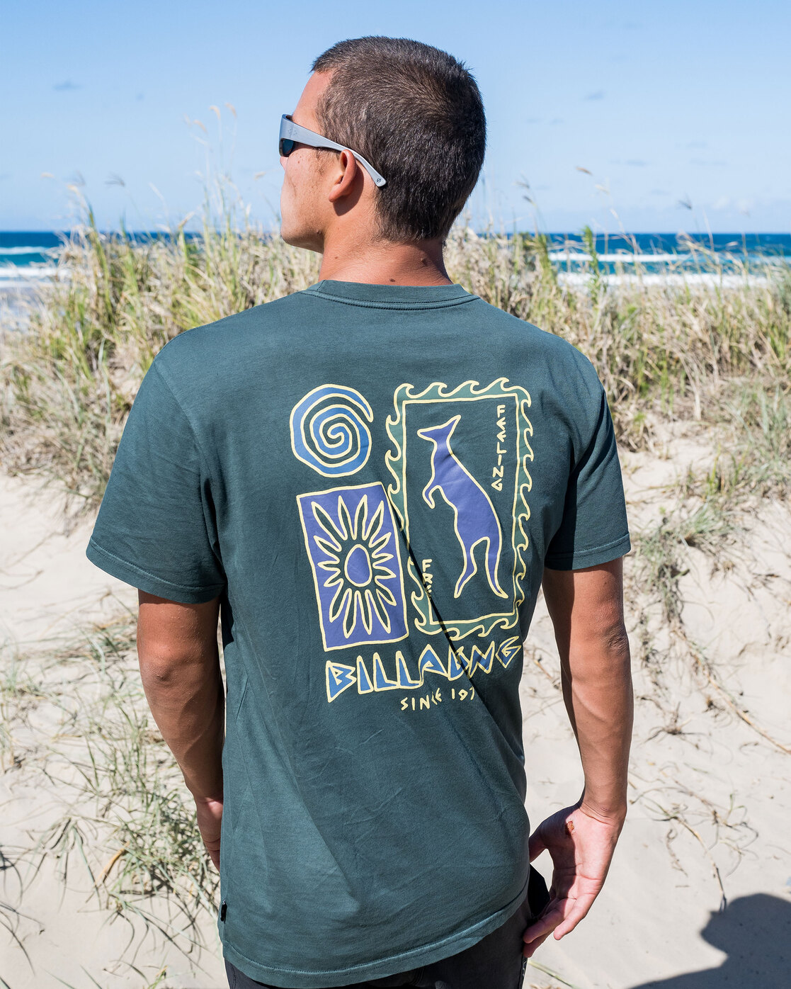 Billabong Austral Short Sleeve Wave Washed T-Shirt for Men Green