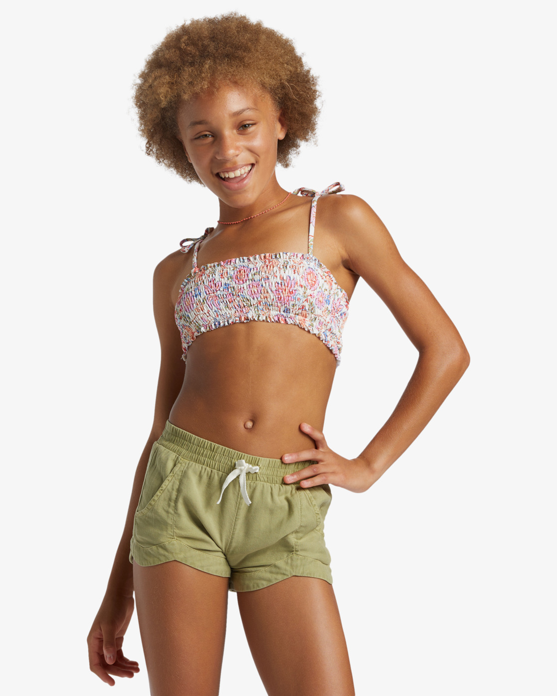 Billabong Mad For You Elastic Waist Shorts for Women Green