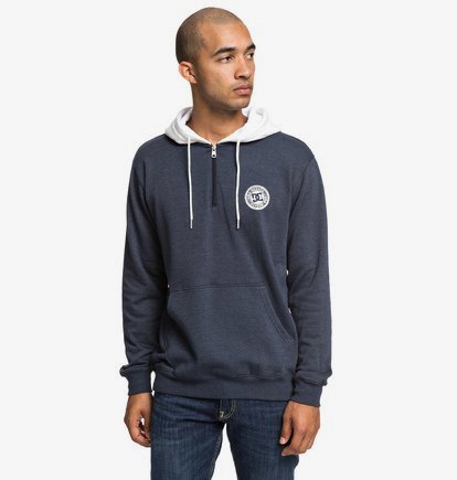 Rebel - Sweat à capuche demi-zip pour Homme - Bleu - DC Shoes