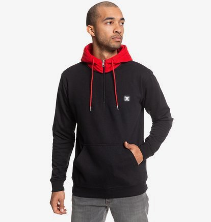 Rebel - Sweat à capuche demi-zip pour Homme - Noir - DC Shoes