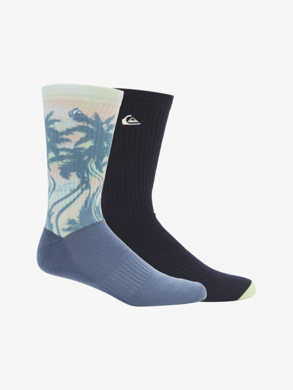 Quiksilver Qk Wavy Palm - Pack de 2 chaussettes pour Homme Bleu