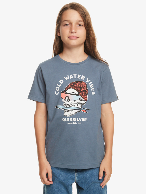 Quiksilver Qs Skull - T-shirt pour Garçon 8-16 Bleu