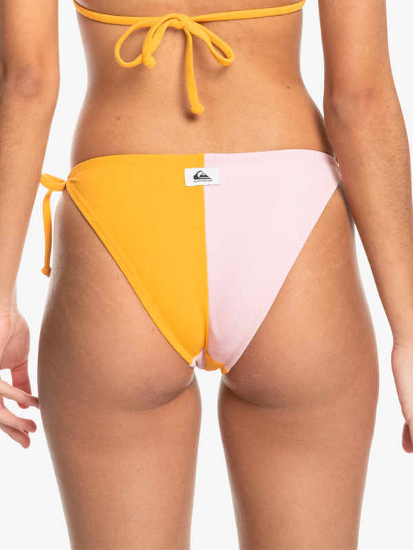 Colour Block Braguita De Bikini Con Lazadas Laterales Para Mujer