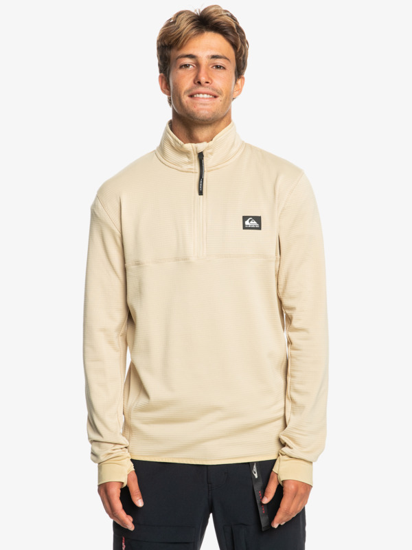 Quiksilver Steep Point - Haut de sous-vêtement demi-zip pour Homme Beige