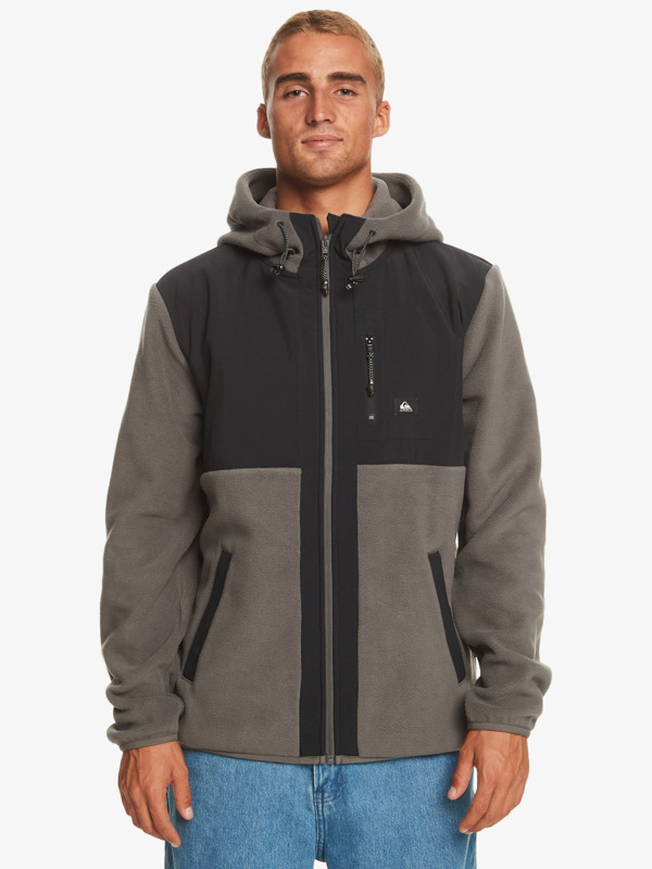 Quiksilver Polar - Veste polaire zippée à capuche pour Homme Noir