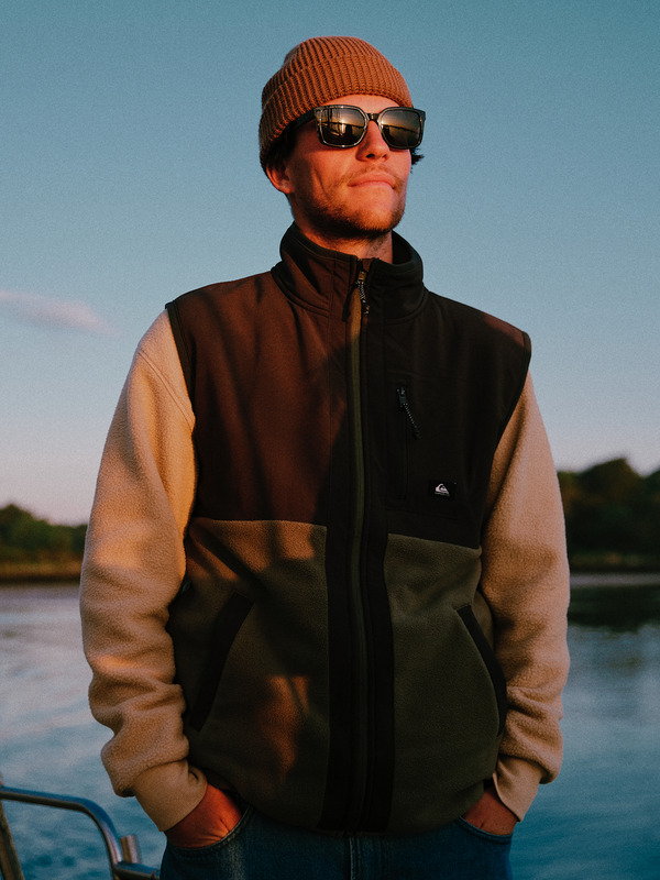 Quiksilver Polar - Veste sans manches en polaire pour Homme Marron