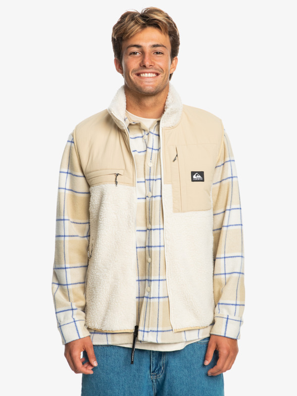 Quiksilver Shallow Water - Veste sans manches zippée en polaire pour Homme Blanc