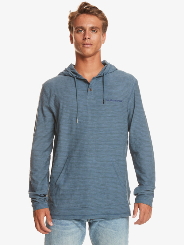 Quiksilver Kentin - T-shirt manches longues à capuche pour Homme Bleu