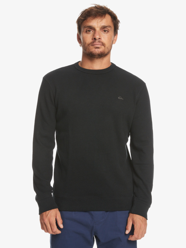 Quiksilver Flanders Waffle - T-shirt manches longues pour Homme Noir