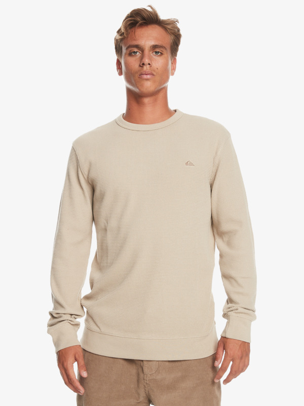Quiksilver Flanders Waffle - T-shirt manches longues pour Homme Beige