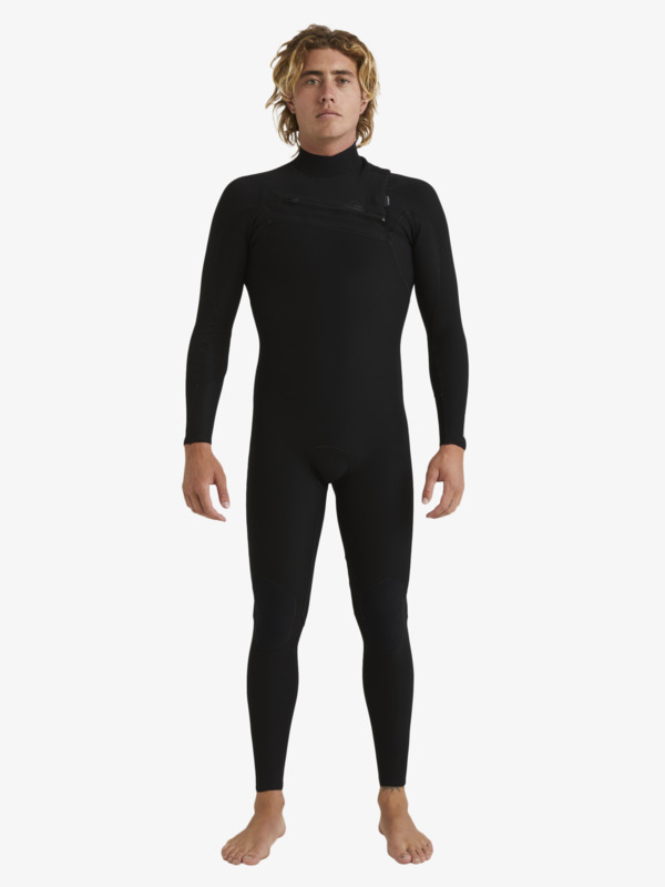 Quiksilver 4/3mm Highline - Combinaison de surf zip poitrine pour Homme Noir