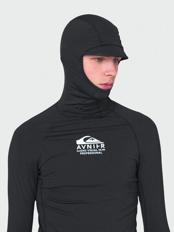 Quiksilver AVNIER Lycra - T-shirt de surf à capuche et manches longues Unisex Noir