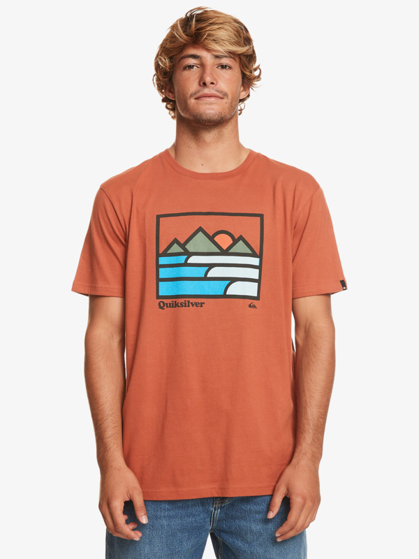 Quiksilver Landscape Lines - T-shirt pour Homme Marron