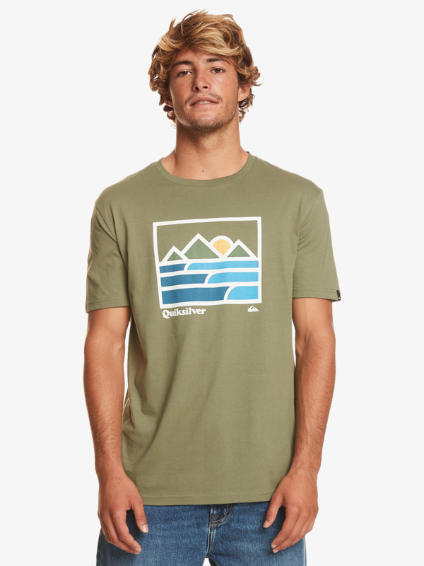 Quiksilver Landscape Lines - T-shirt pour Homme Vert