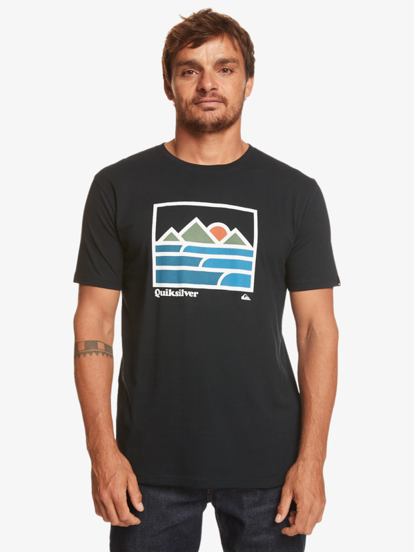 Quiksilver Landscape Lines - T-shirt pour Homme Noir