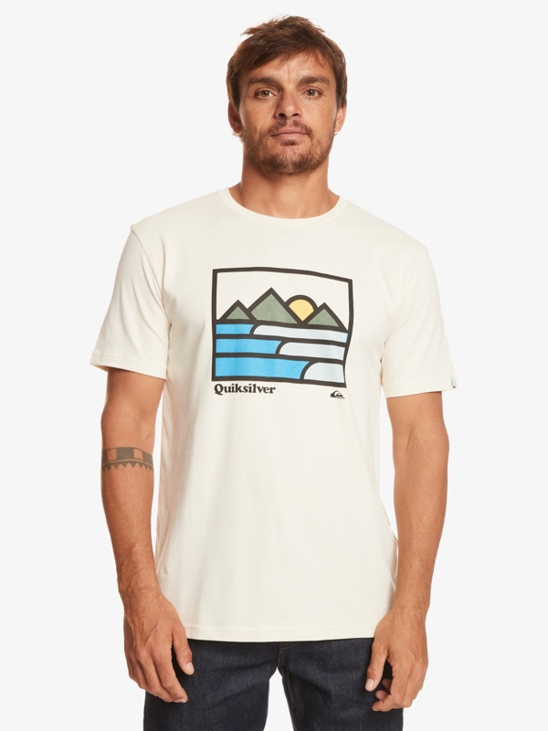 Quiksilver Landscape Lines - T-shirt pour Homme Blanc