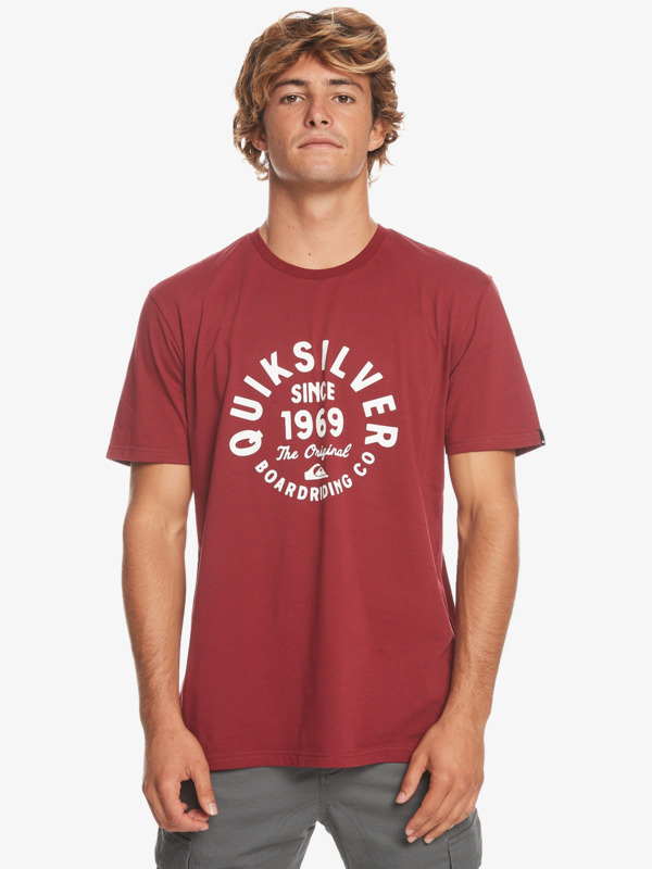 Quiksilver Circled Script - T-shirt pour Homme Rouge