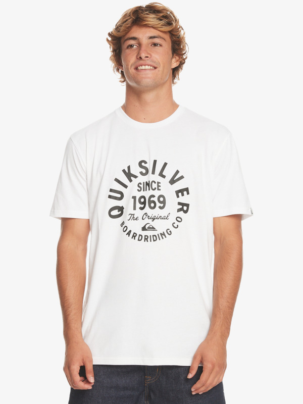 Quiksilver Circled Script - T-shirt pour Homme Blanc