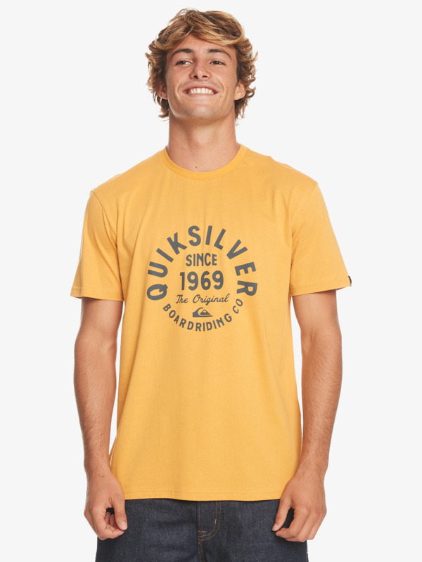 Quiksilver Circled Script - T-shirt pour Homme Jaune