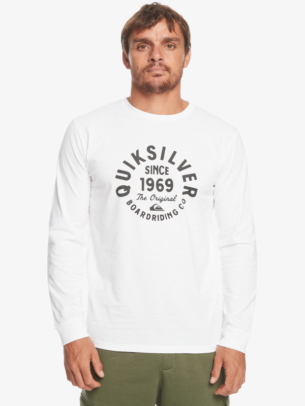 Quiksilver Circled Script - T-shirt manches longues pour Homme Blanc