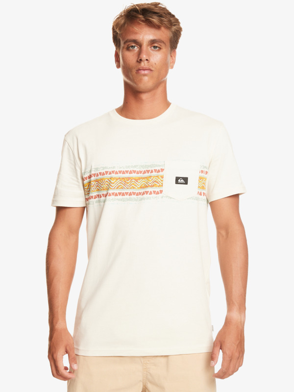 Quiksilver Mesa Stripe - T-shirt avec poche pour Homme Blanc
