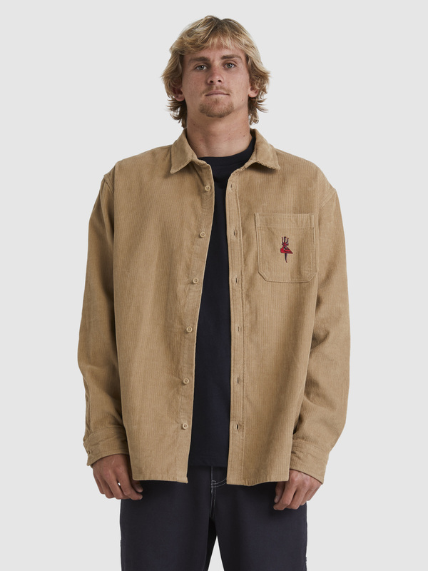 Quiksilver Tridagger - Chemise manches longues en velours côtelé pour Homme Marron