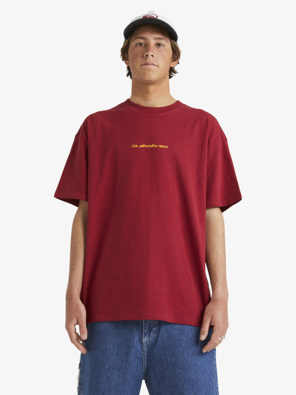 Quiksilver Asteroid - T-shirt oversize pour Homme Rouge