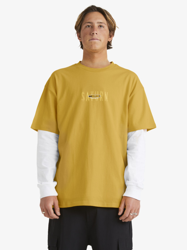 Quiksilver Saturn - T-shirt oversize pour Homme Jaune