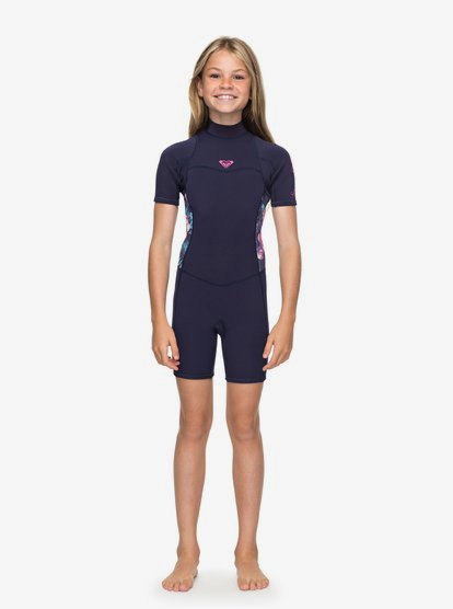 2/2mm Syncro Series - Springsuit à manches courtes avec zip dans le dos pour Fille 8-16 ans - Bleu -