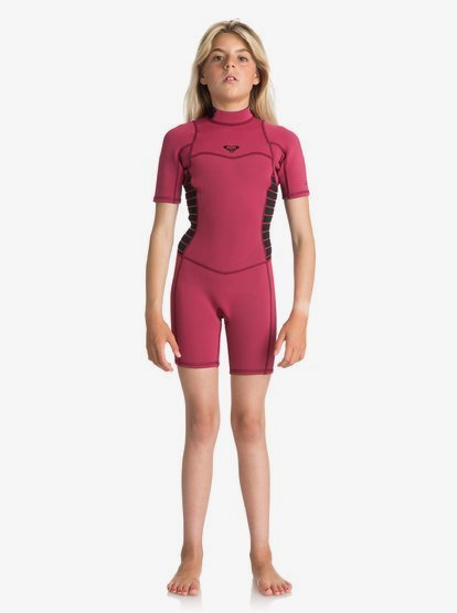 2/2mm Syncro Series - Springsuit à manches courtes avec zip dans le dos pour Fille 8-16 ans - Rouge 