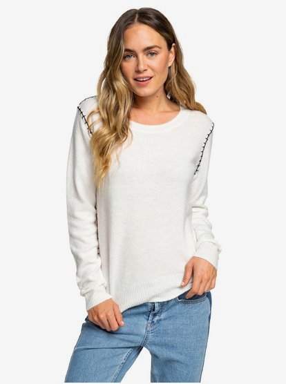 Times Run Fast - Pull col rond pour Femme - Blanc - Roxy