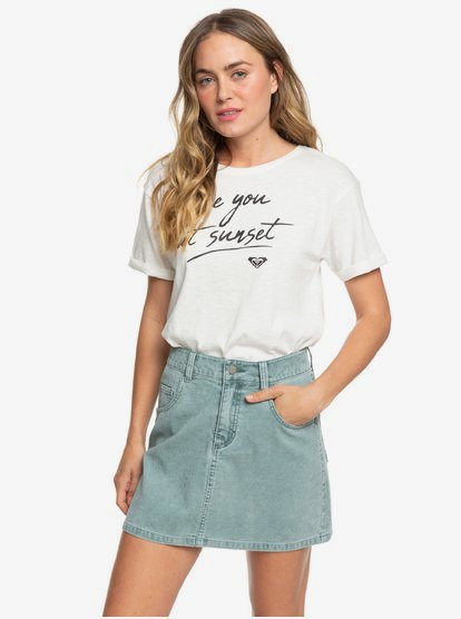Linger Longer - Corduroy Skirt for Women - Bleu - Roxy