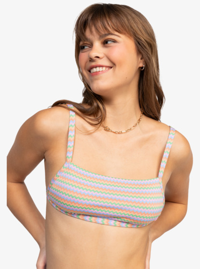 Wavy Stripe Bralette Bikini Top Roxy