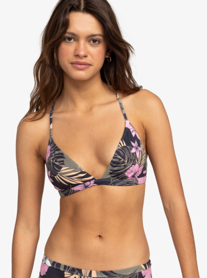 Roxy Pro The Cut Back Athletic Tri Bikini Top For Women Roxy