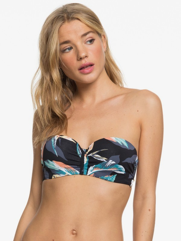 Printed Beach Classics Moulded Bandeau Bikini Top Roxy