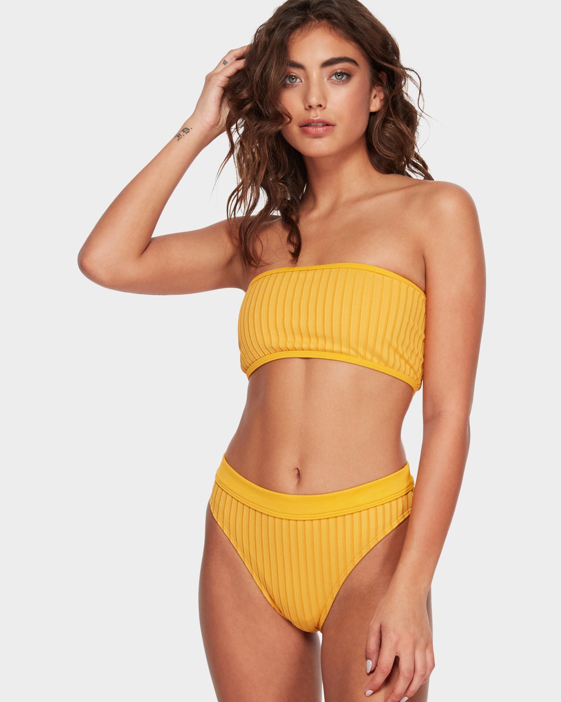 billabong yellow bikini top