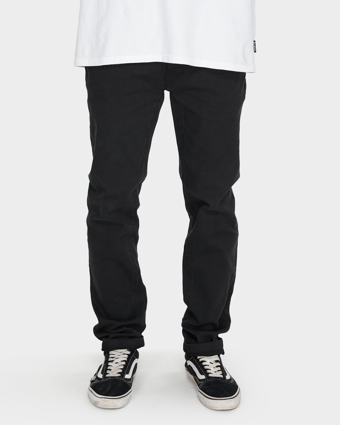 black tapered jeans