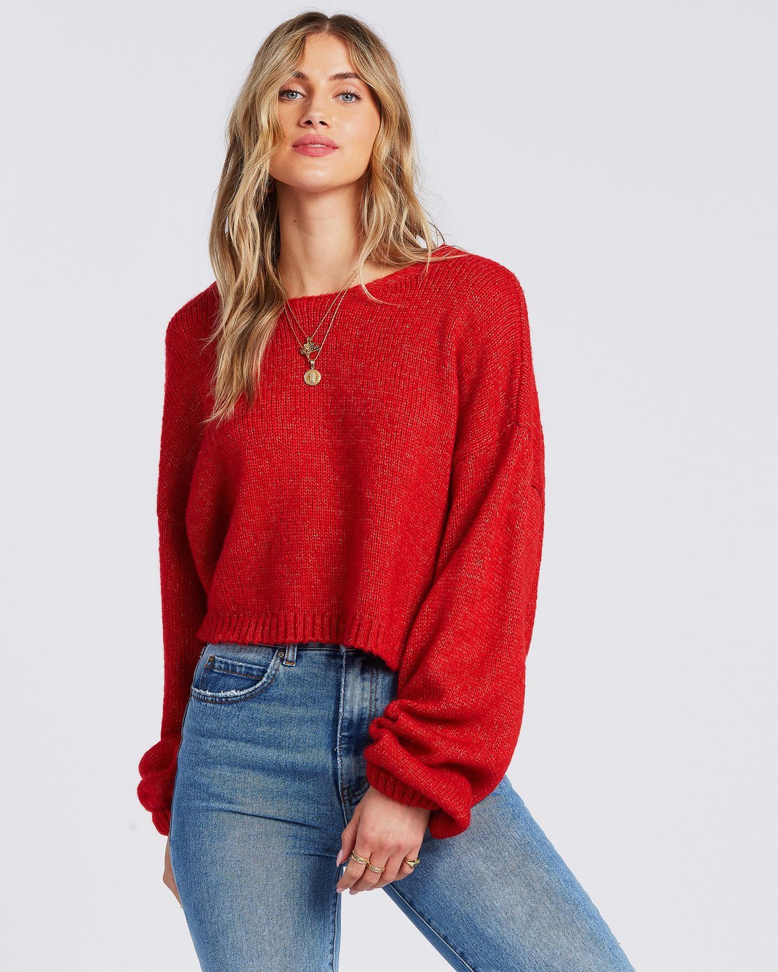 off the shoulder heart sweater