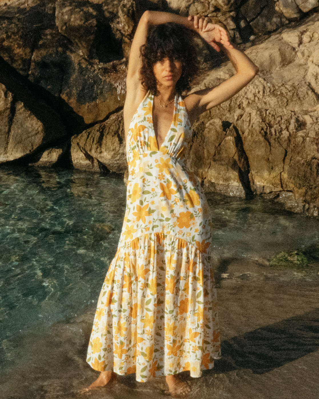 Billabong Yellow Floral Dress Billabong Sunrise Floral Sweetheart