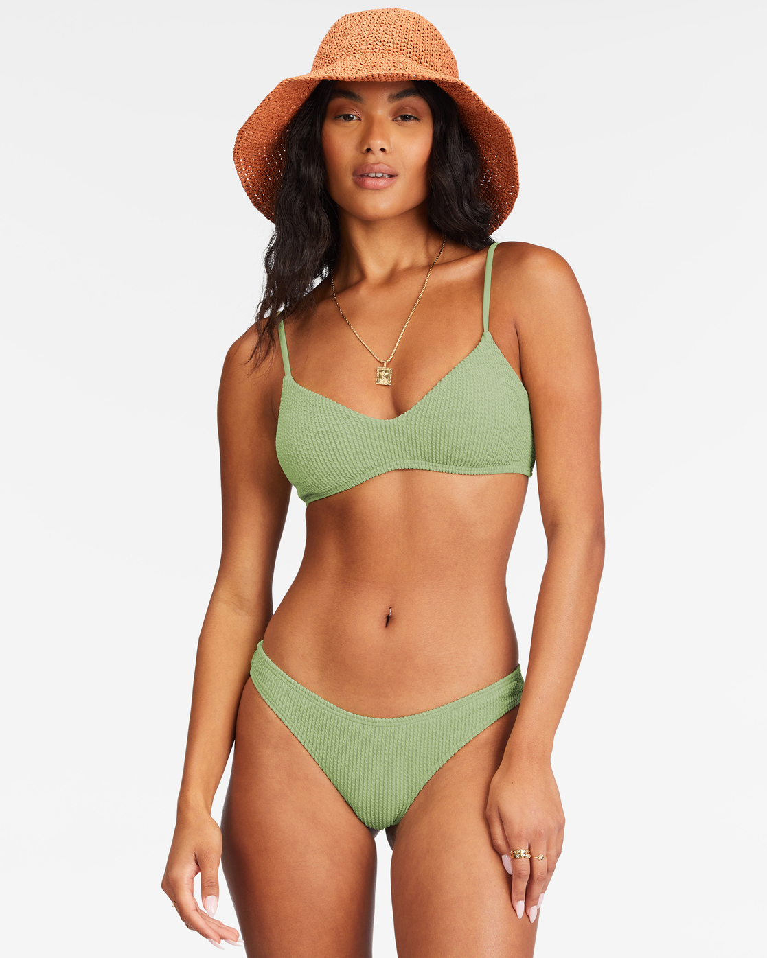 summer high v neck bralette bikini top