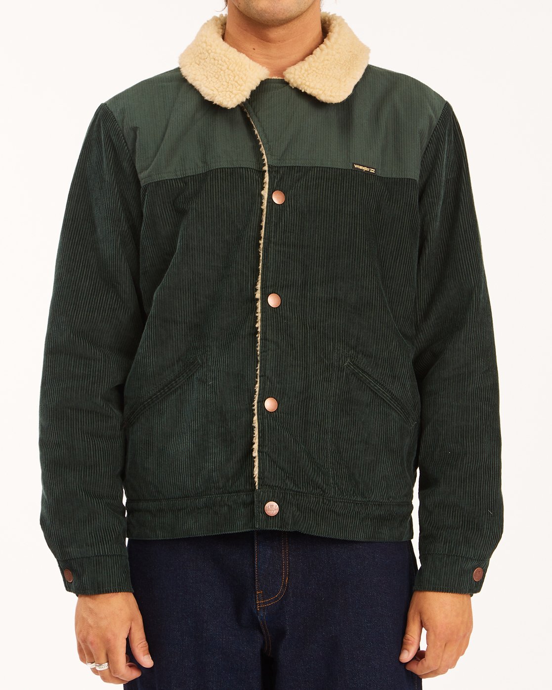 billabong x wrangler range corduroy sherpa jacket