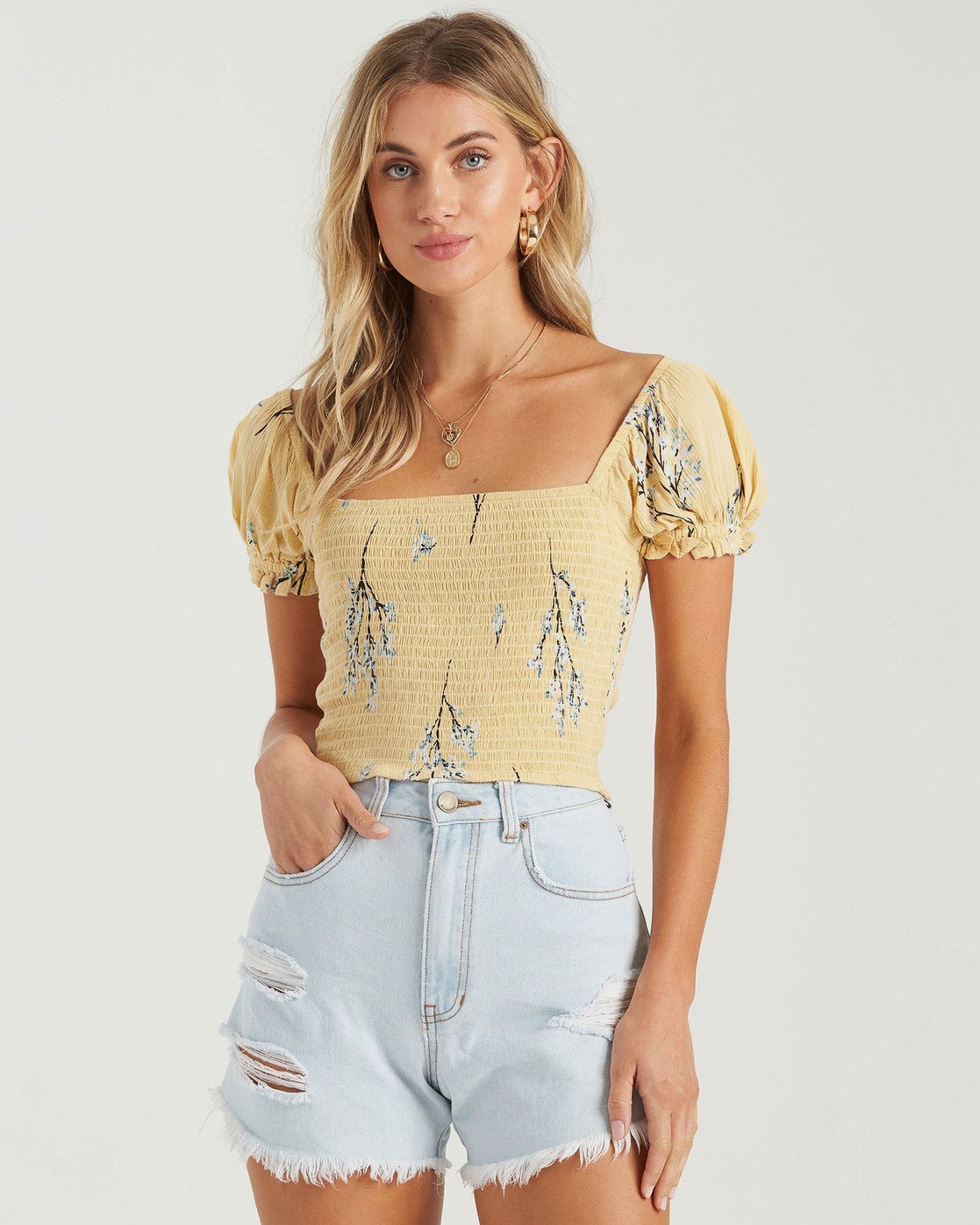 pale yellow crop top