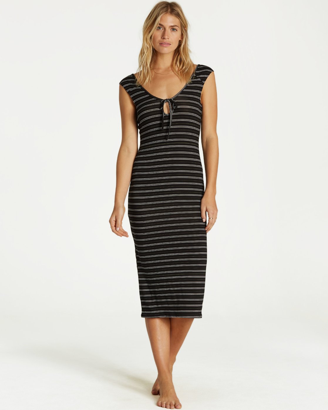 billabong black and white striped dress