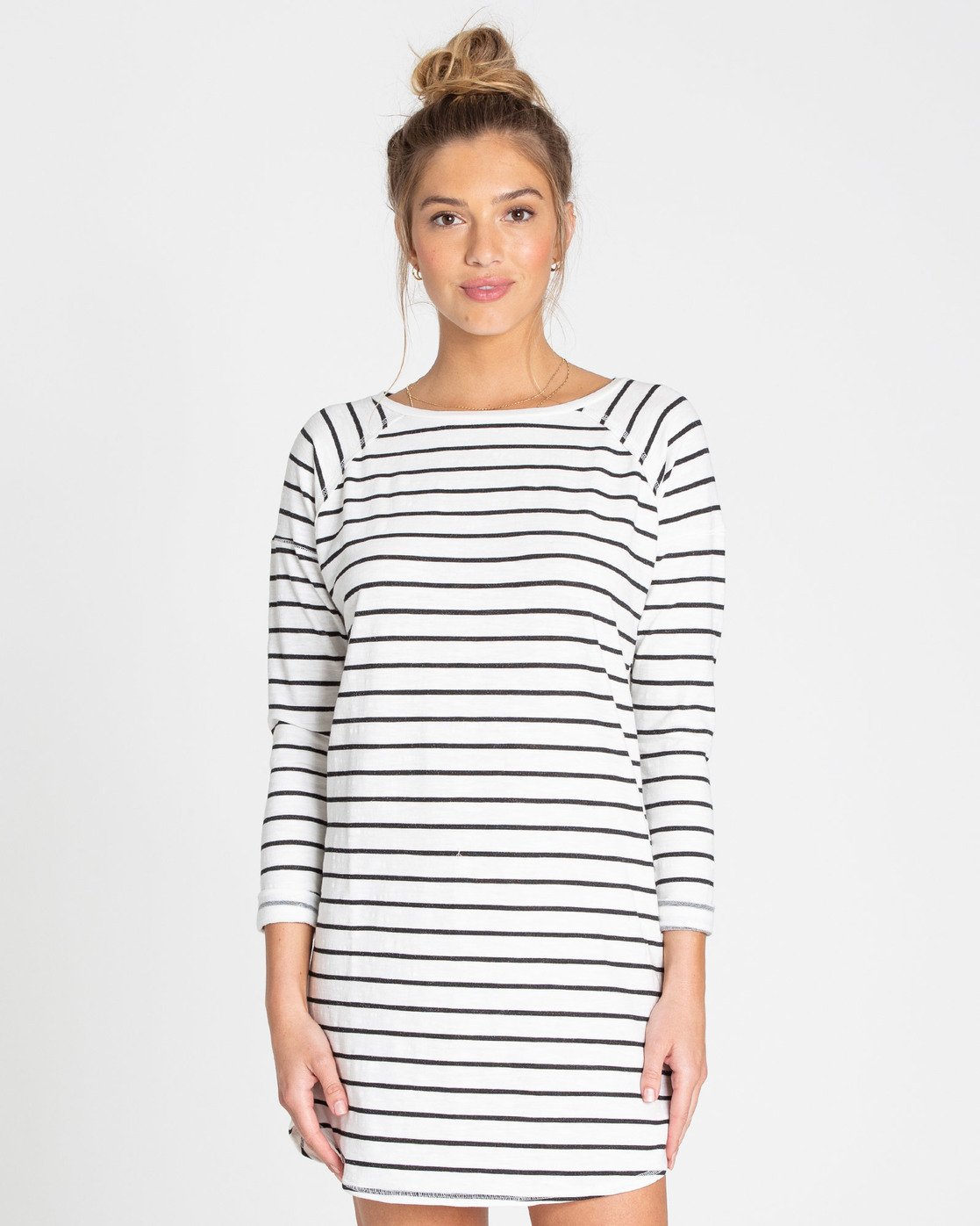 billabong black and white striped dress